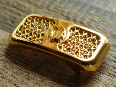 Gürtelschnalle Gyroid_M_Gold_plated